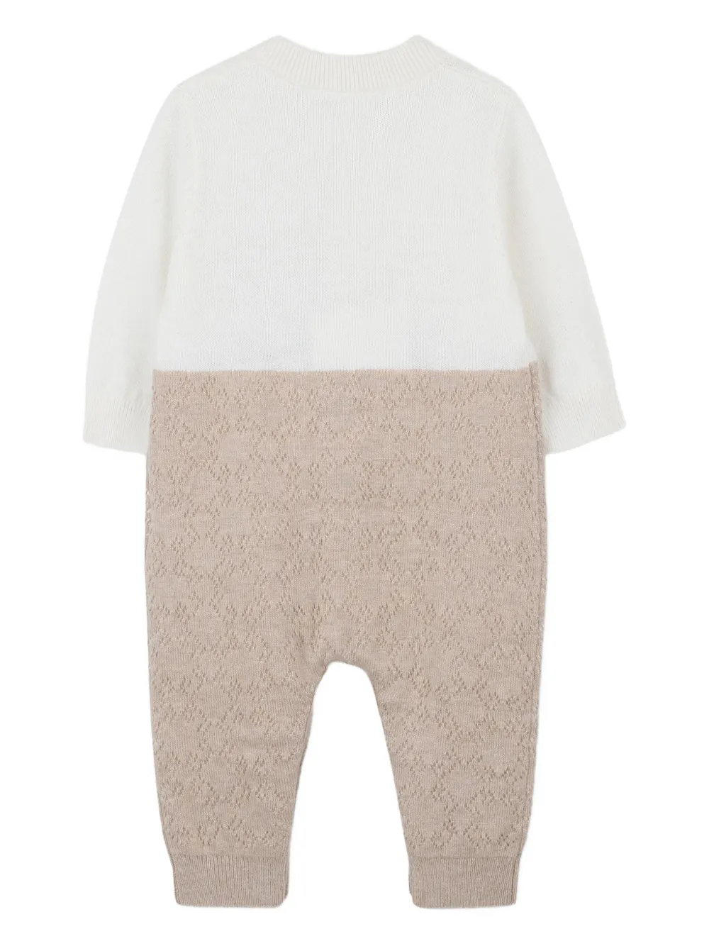 Givenchy Kids Gebreide romper met kanten patroon Beige