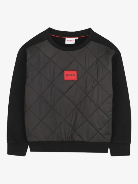 HUGO KIDS Sweatshirt mit gestepptem Einsatz