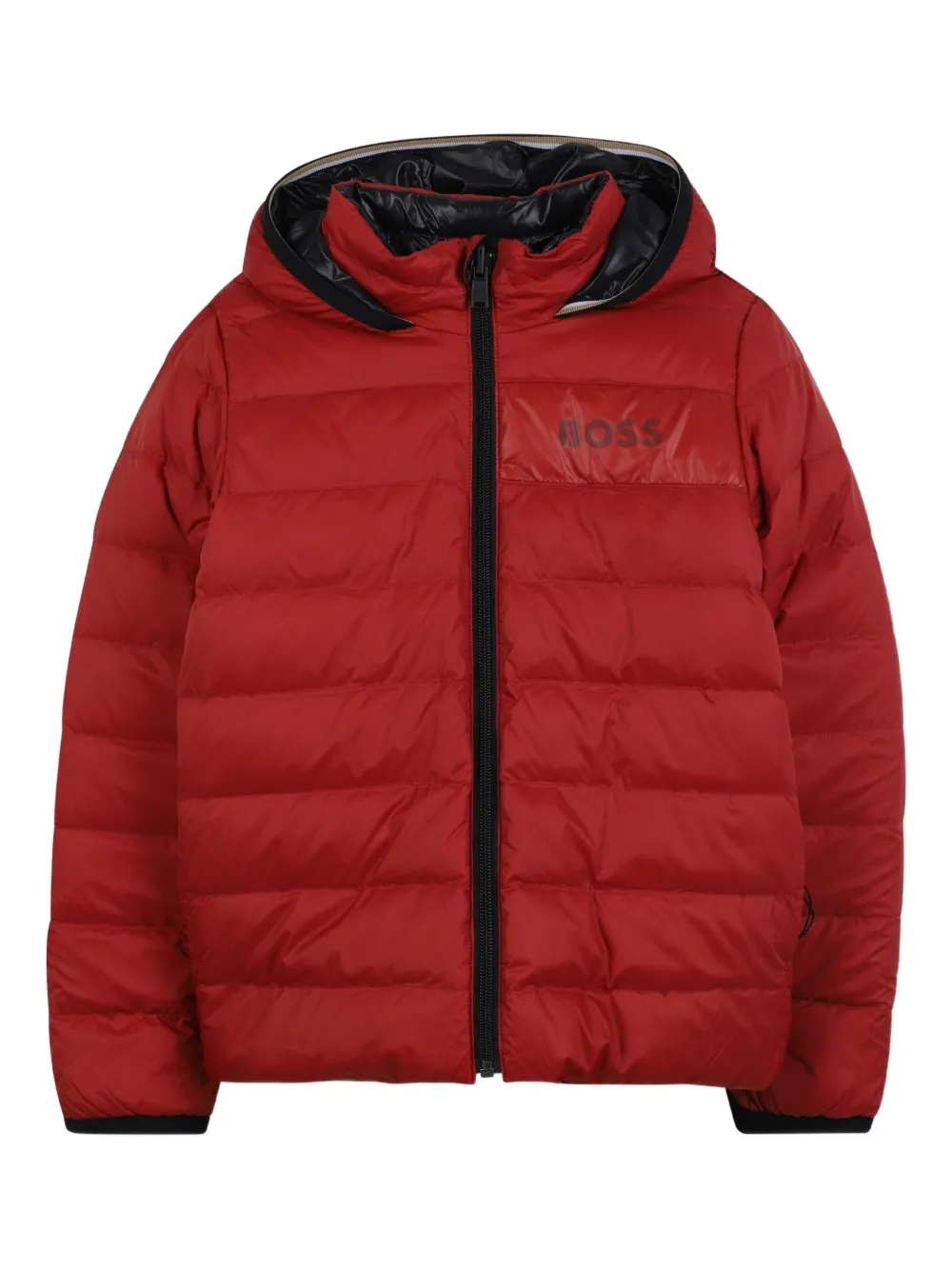 BOSS Kidswear Gewatteerd jack met omkeerbare capuchon Rood