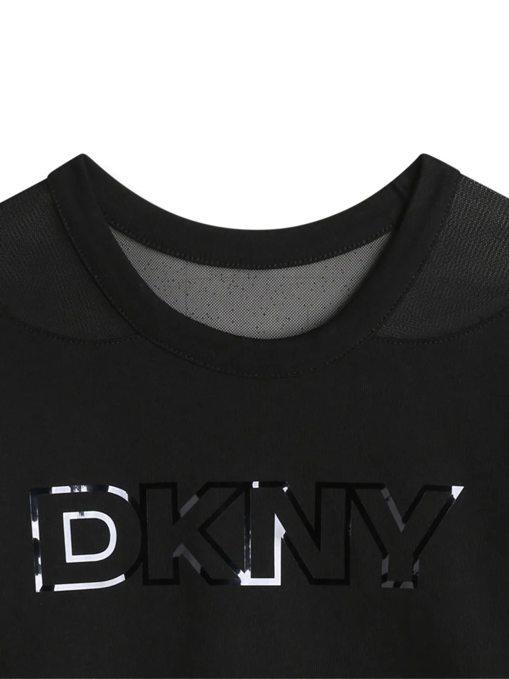 Dkny Kids T-shirt met mesh vlak en logo Zwart