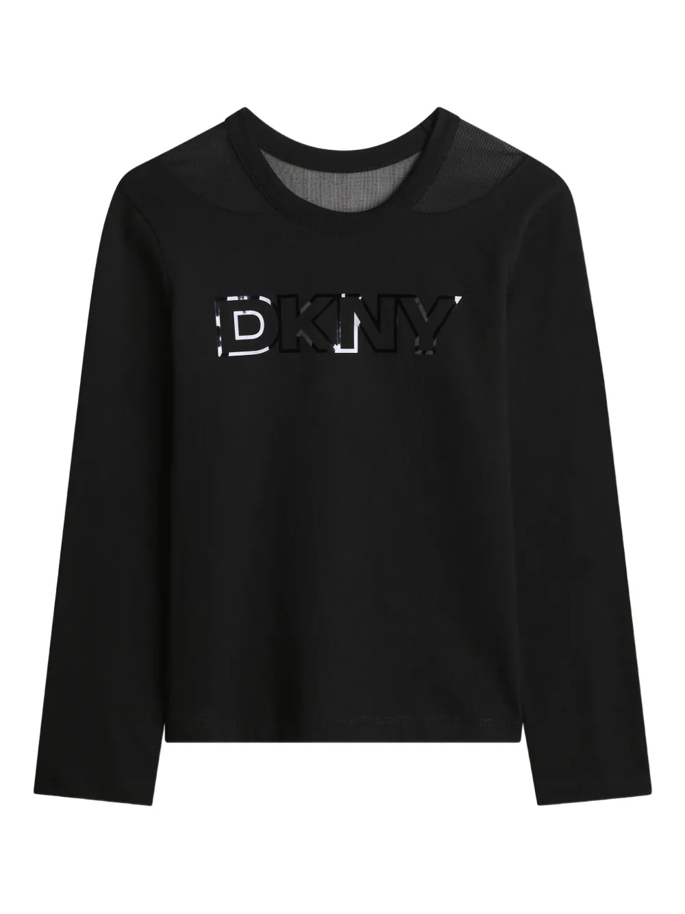 Dkny Kids T-shirt met mesh vlak en logo Zwart