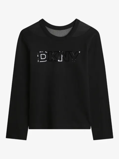 Dkny Kids mesh-panel logo T-shirt