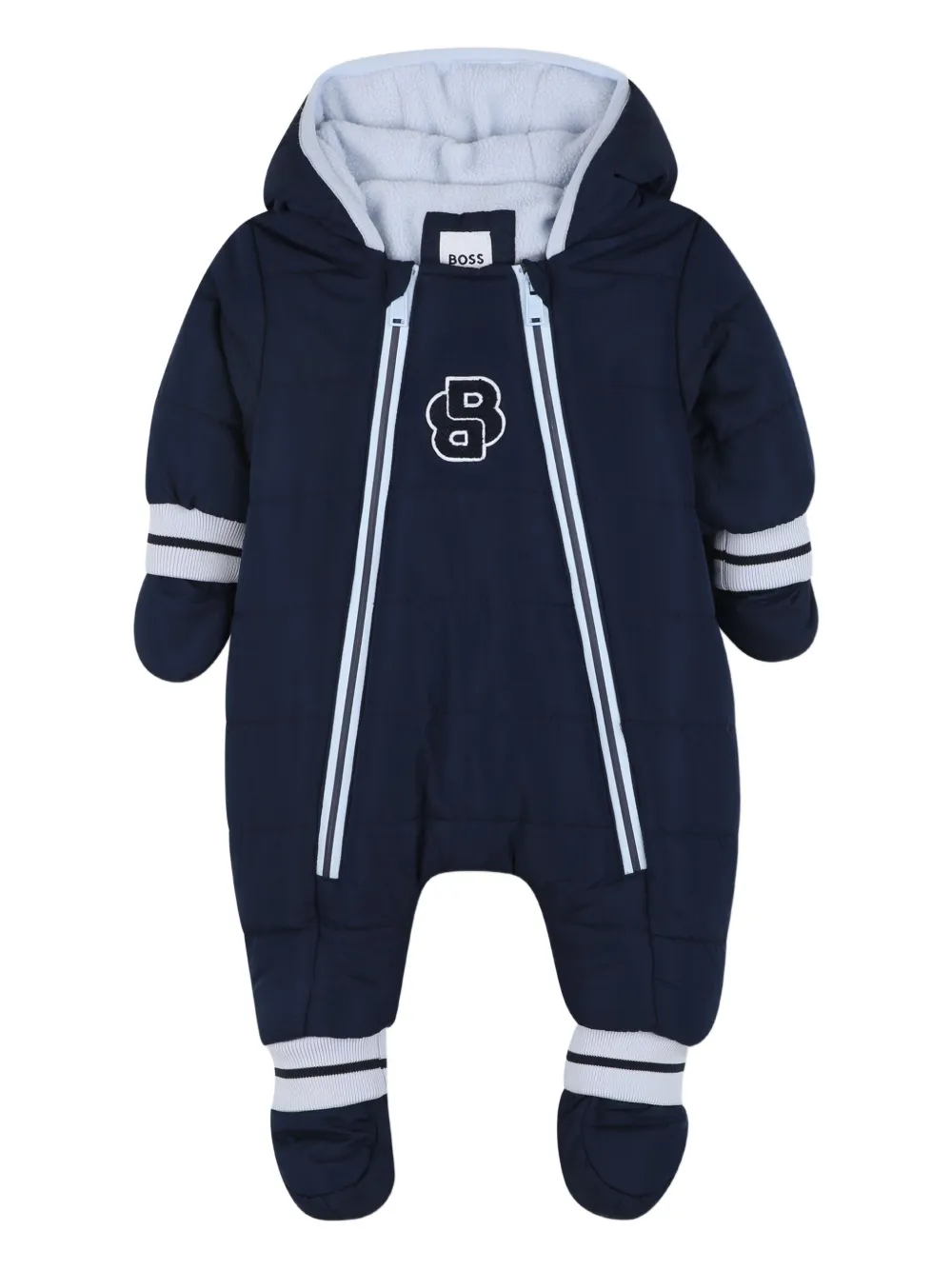 BOSS Kidswear Gewatteerde jumpsuit met capuchon Blauw