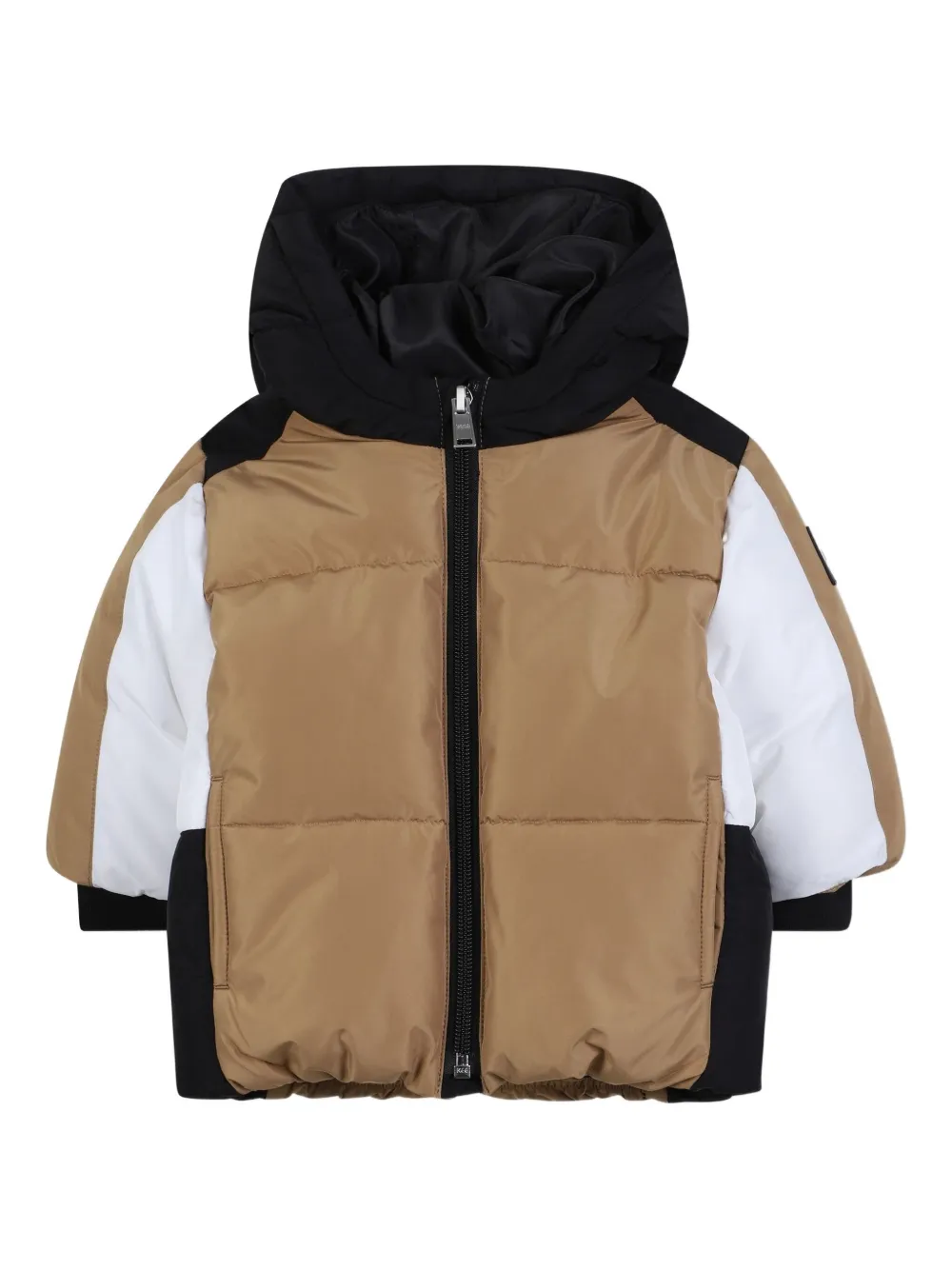BOSS Kidswear Gewatteerd jack met colourblocking Bruin