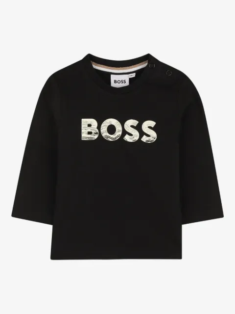 BOSS Kidswear playera manga larga con logo