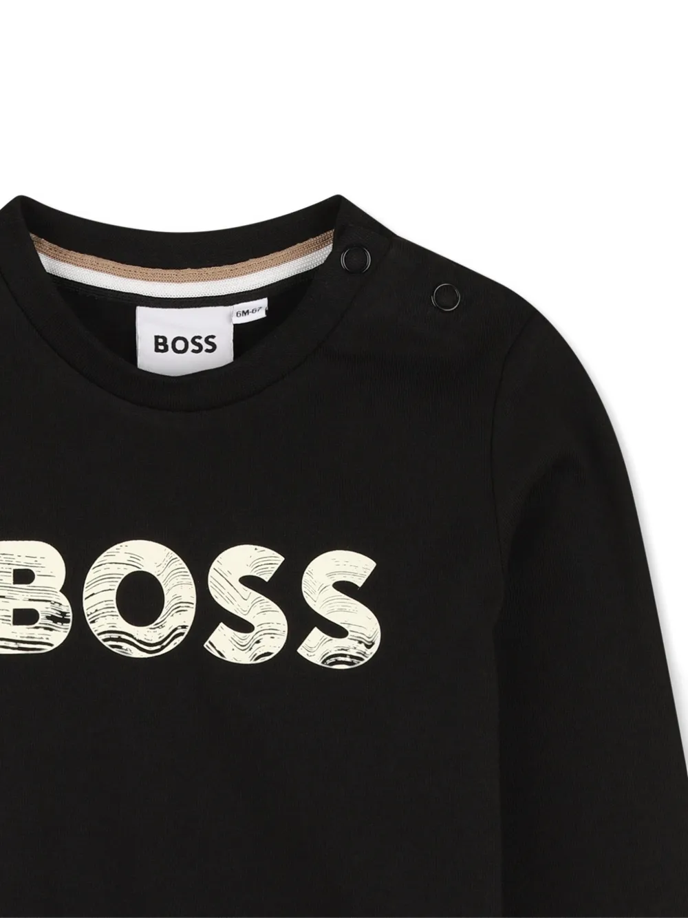 BOSS Kidswear long-sleeve logo T-shirt Zwart