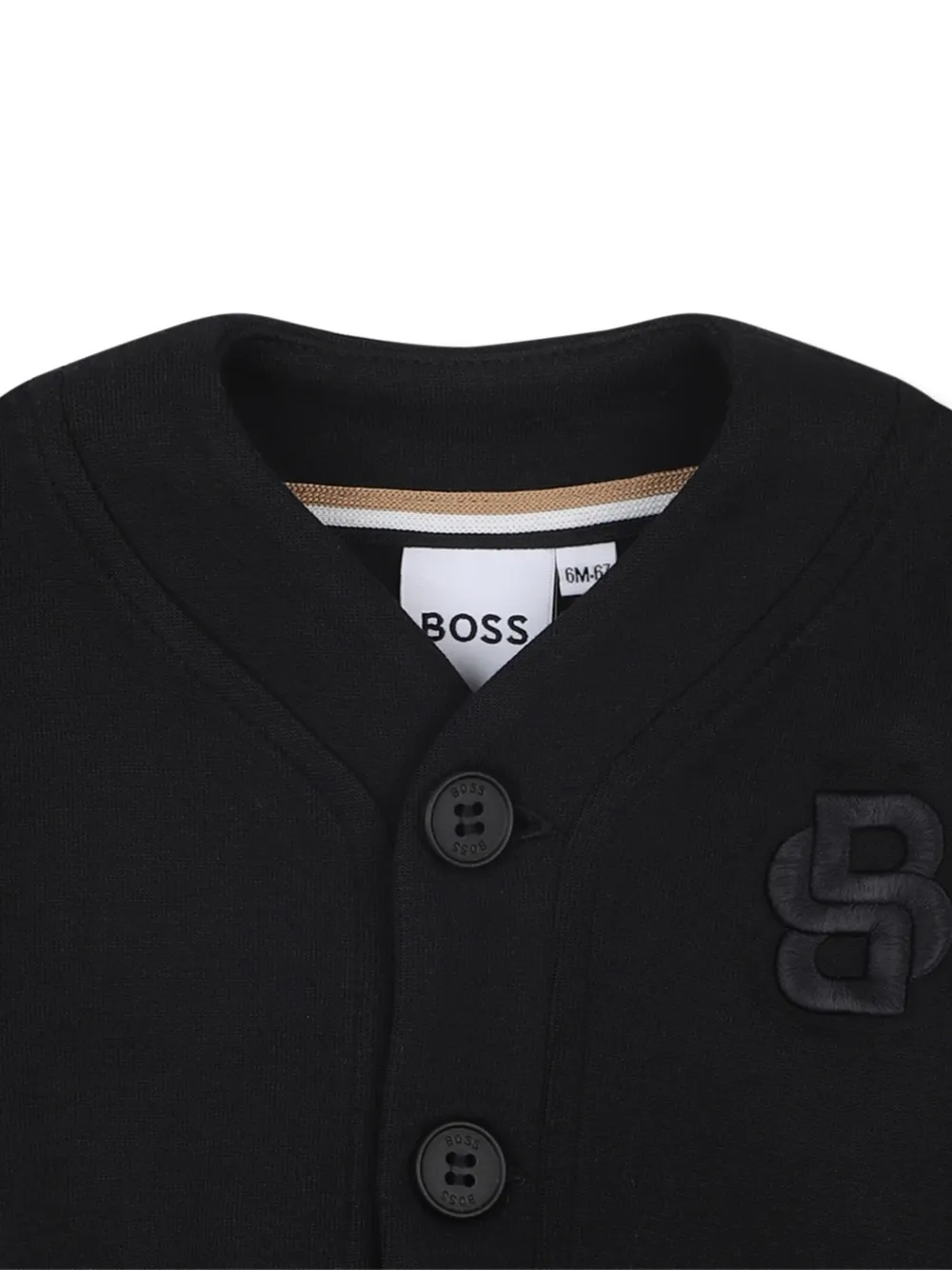 BOSS Kidswear Vest met knoop aan de voorkant Zwart