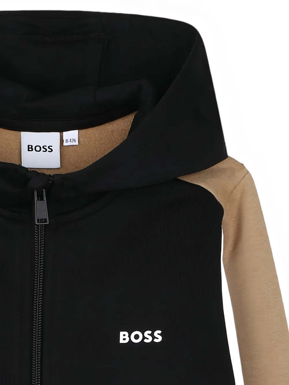BOSS Kidswear Hoodie met colourblocking Zwart