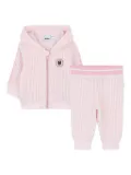 BOSS Kidswear ribbed hooded tracksuit (set of two) - Pink