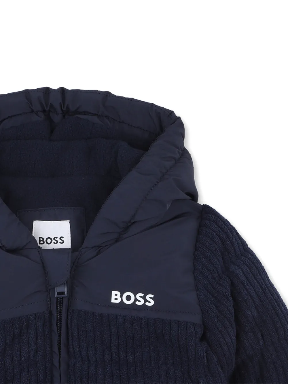BOSS Kidswear Gewatteerd jack met koord-effect Blauw