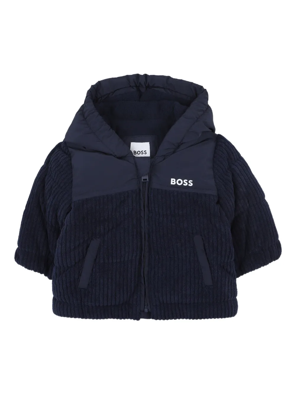 BOSS Kidswear Gewatteerd jack met koord-effect Blauw