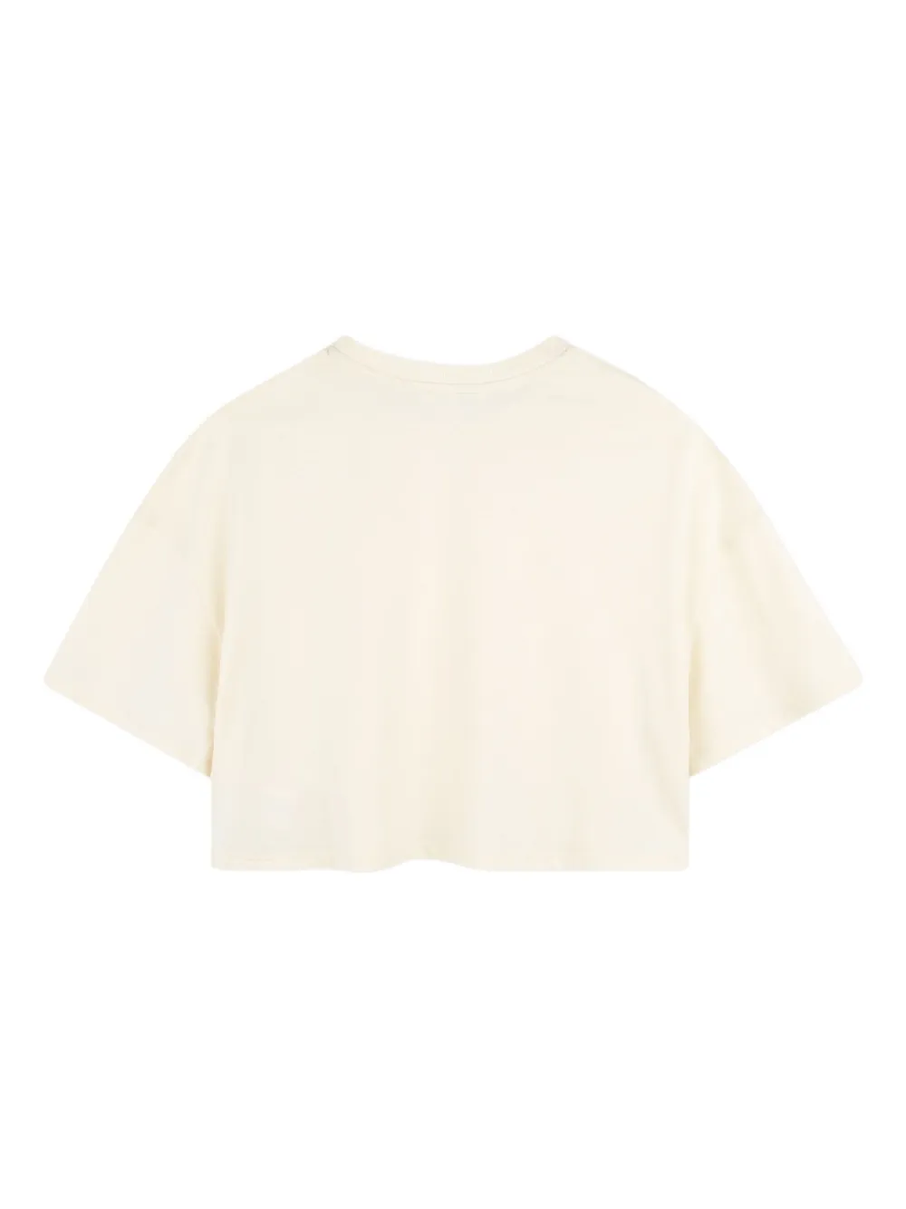 Chloé Kids Cropped T-shirt met logo-reliëf Beige