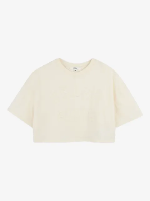 Chloé Kids ロゴ クロップドTシャツ