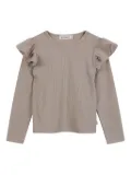 Billieblush ruffle-detail long-sleeve top - Neutrals