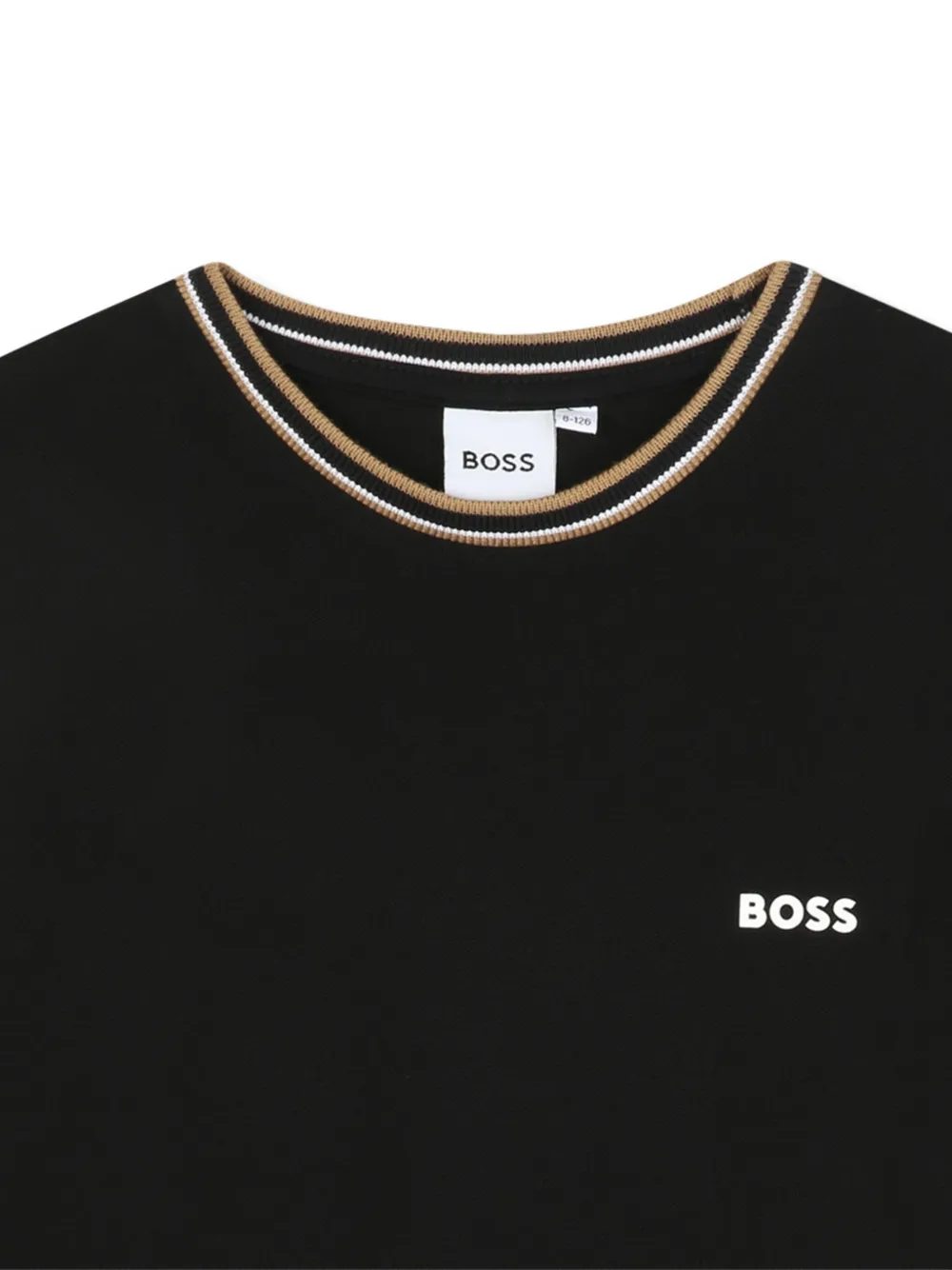 BOSS Kidswear T-shirt met ronde hals Zwart