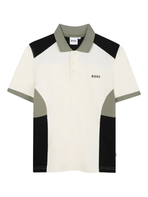 BOSS Kidswear playera tipo polo con diseño color block