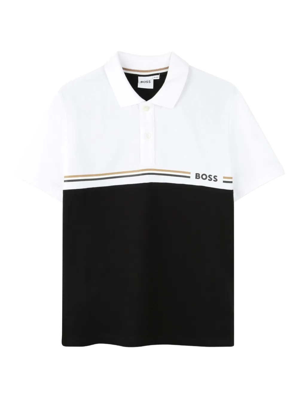 BOSS Kidswear Poloshirt met colourblocking Zwart