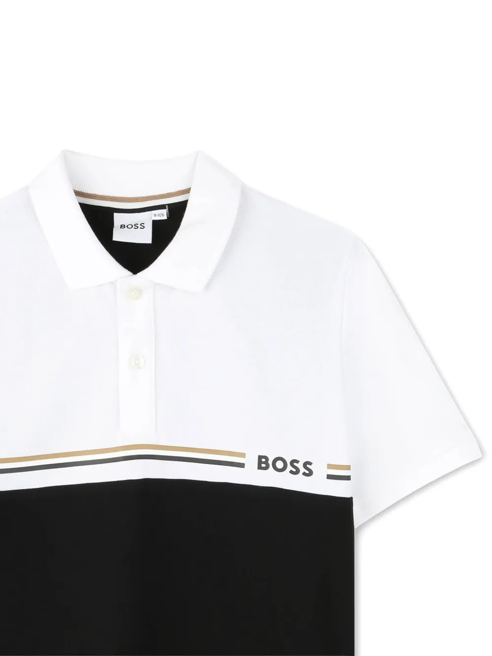 BOSS Kidswear Poloshirt met colourblocking Zwart