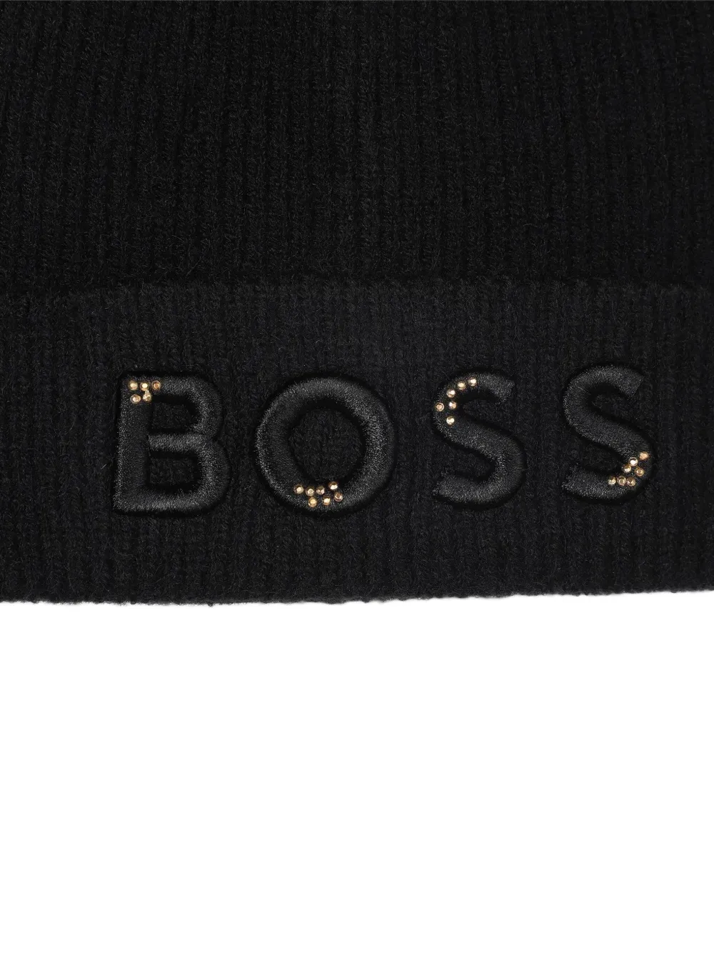 BOSS Kidswear Ribgebreide muts Zwart