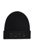 BOSS Kidswear ribbed beanie hat - Black