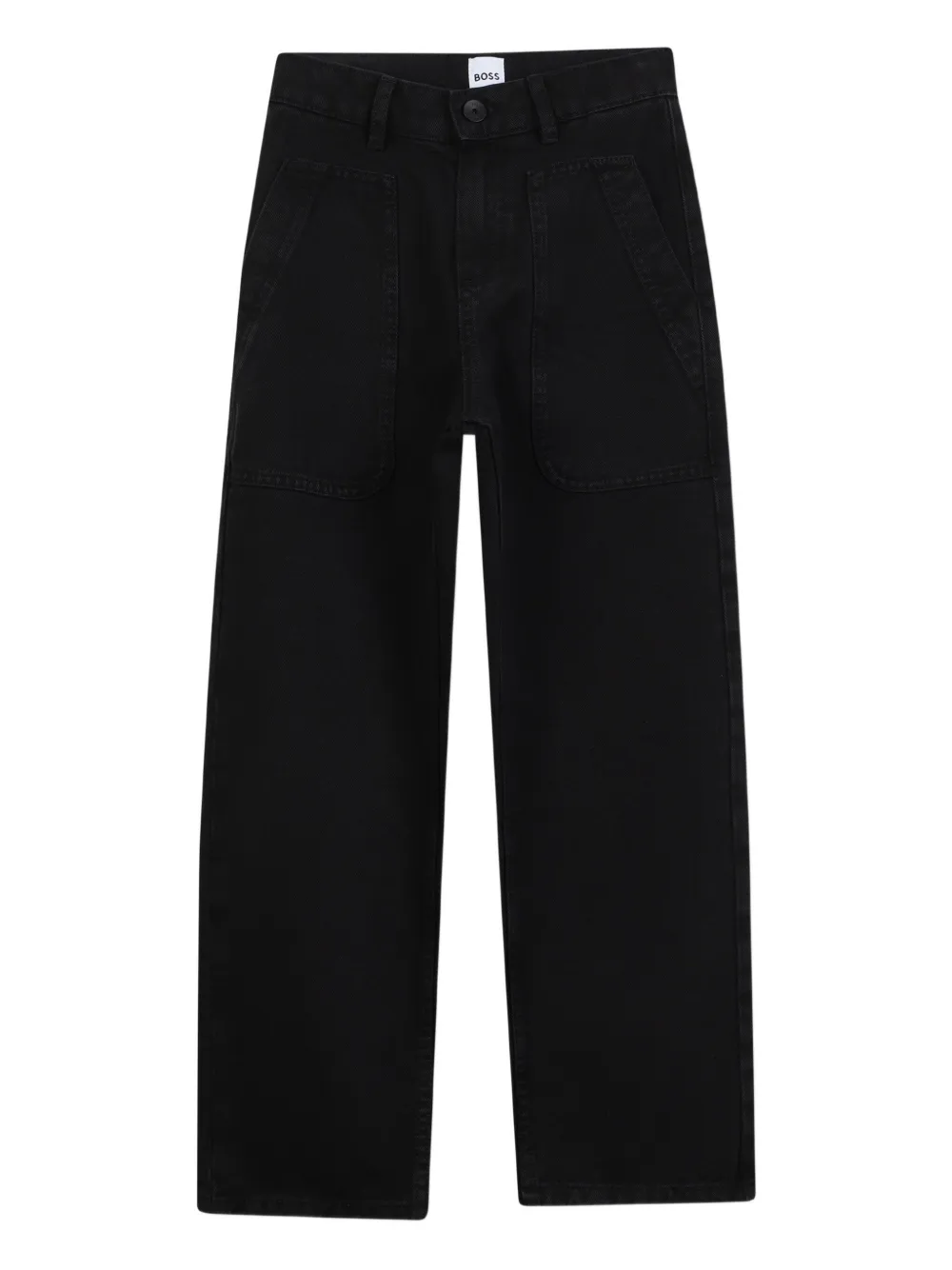 BOSS Kidswear Jeans met logopatch Zwart