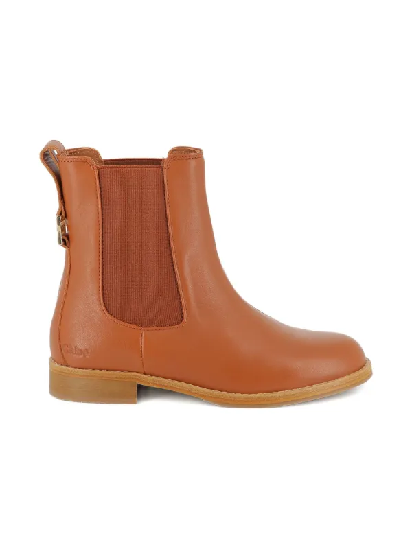Chloé Kids Leather Chelsea Boots Brown FARFETCH IN