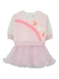 Billieblush heart-embellished knitted dress - White