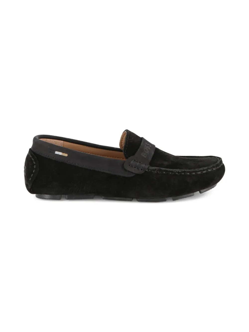 BOSS Kidswear Suède loafers - Zwart