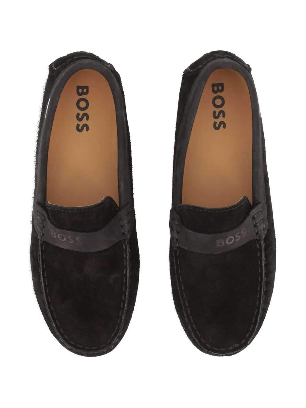 BOSS Kidswear suede loafers Black