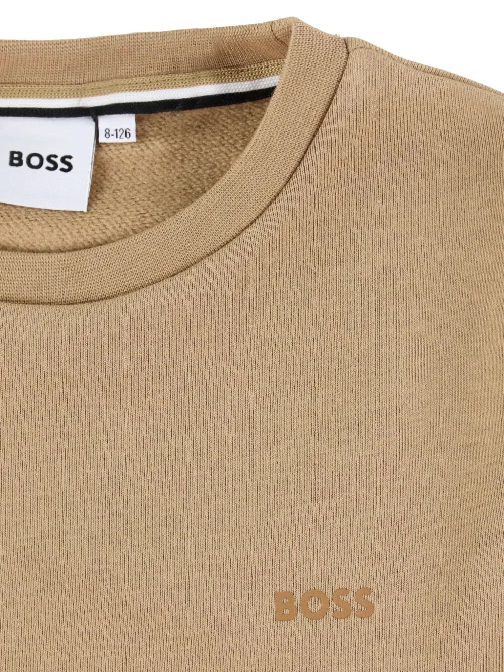 BOSS Kidswear Katoenen sweater met logoprint Beige