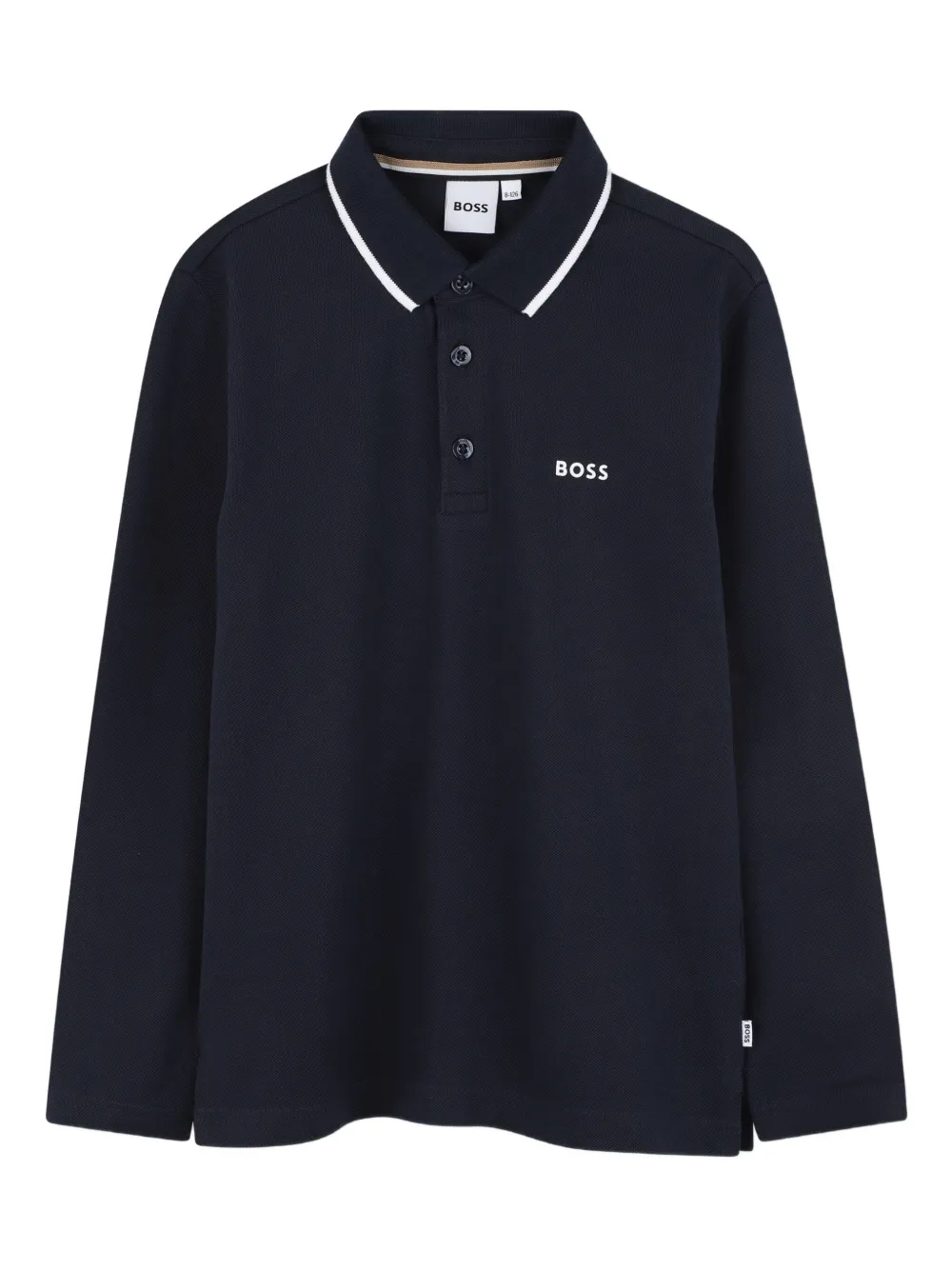 BOSS Kidswear Poloshirt met lange mouwen Blauw