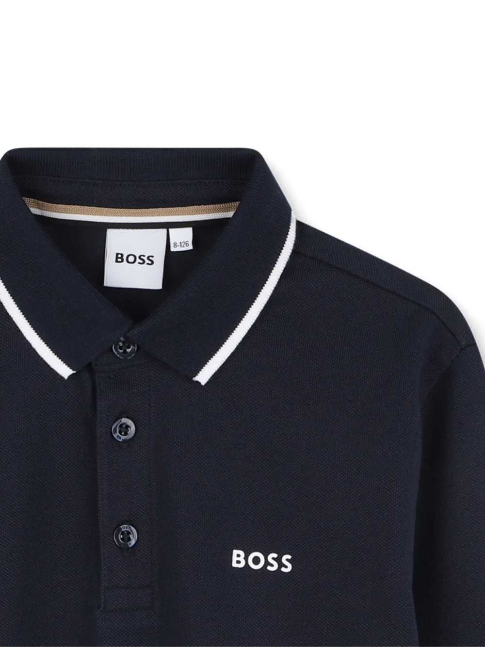 BOSS Kidswear Poloshirt met lange mouwen Blauw