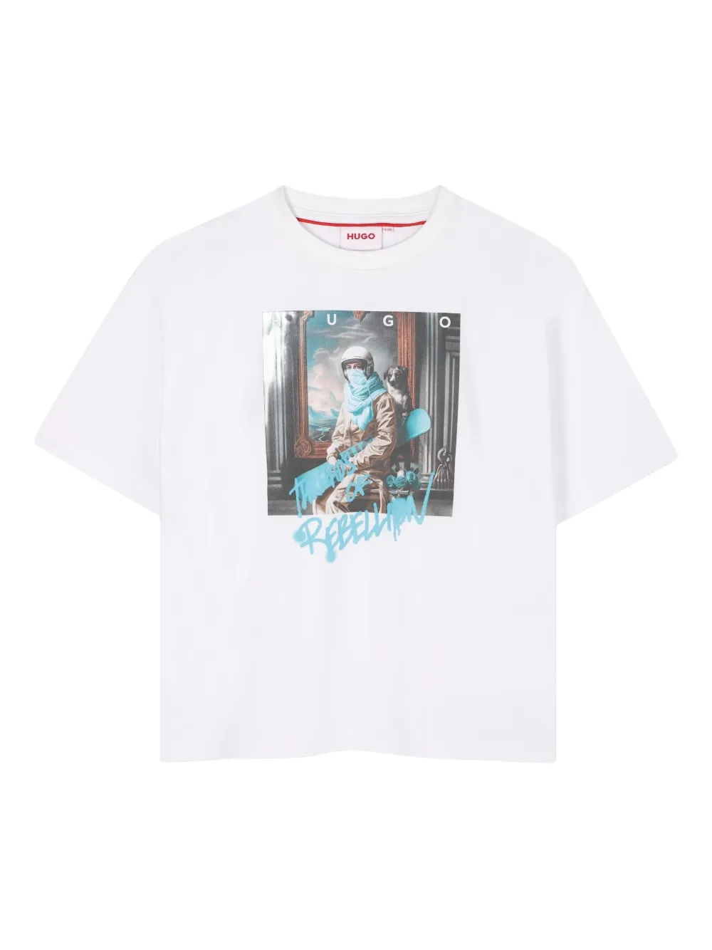 HUGO KIDS T-shirt met grafische print Wit