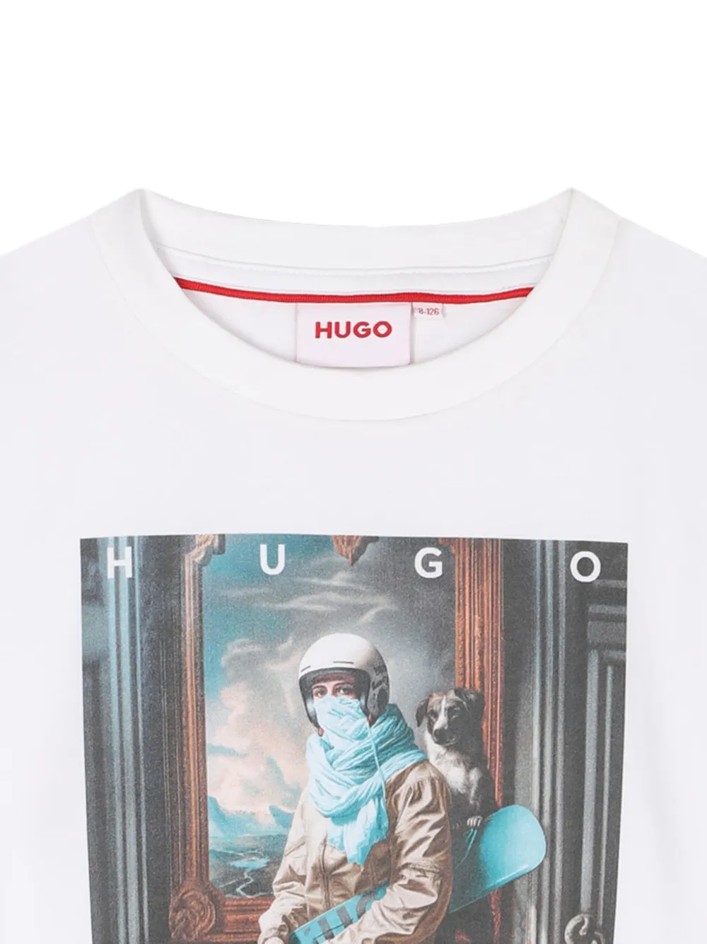 HUGO KIDS T-shirt met grafische print Wit