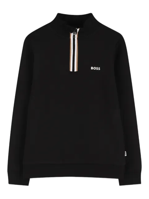 BOSS Kidswear half-zip logo sweatshirt