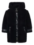 Chloé Kids faux-fur hooded coat - Blue