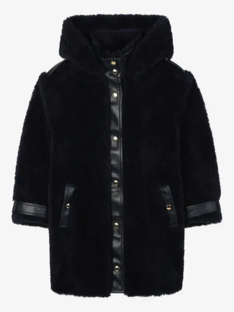Chloé Kids manteau en fourrure artificielle à capuche