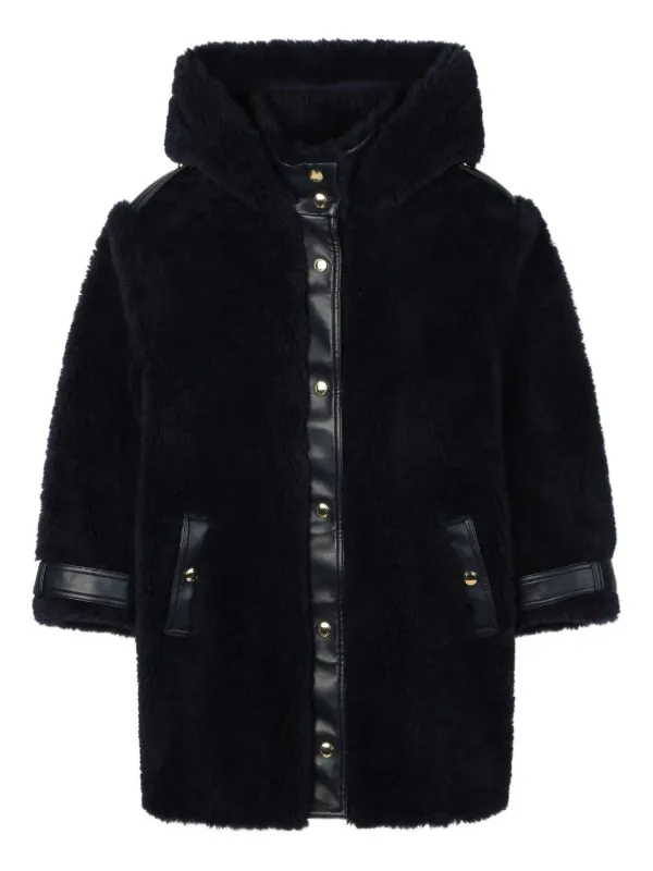 Chloé Kids faux-fur Hooded Coat Blue FARFETCH TR