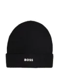 BOSS Kidswear ribbed beanie hat - Black