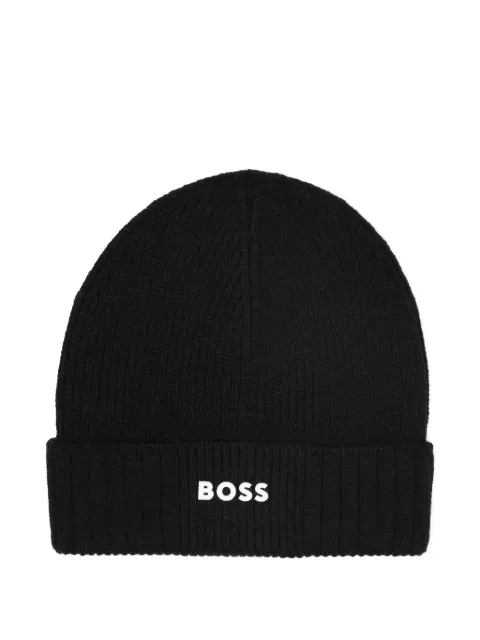 BOSS Kidswear ribbed beanie hat