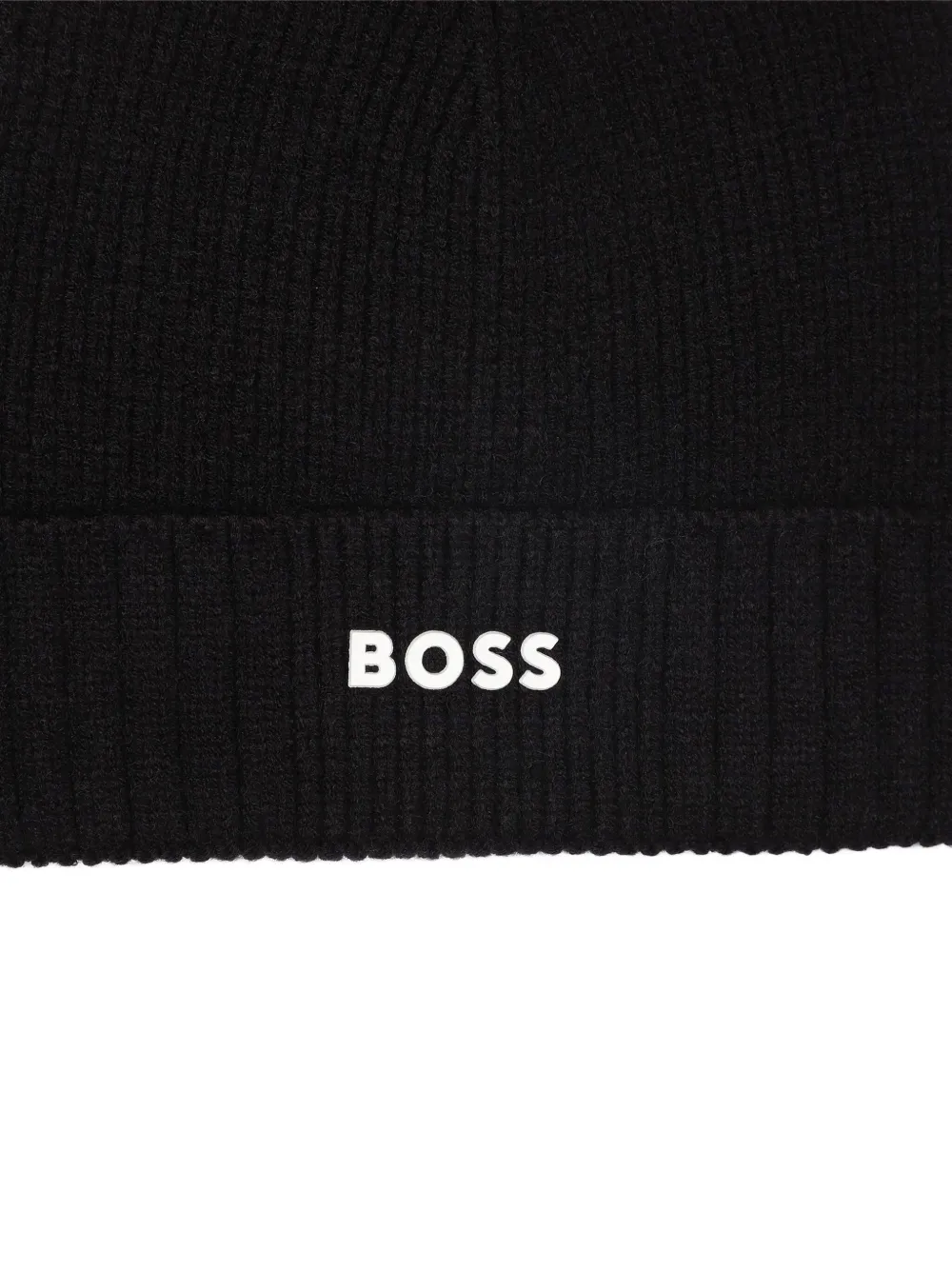 BOSS Kidswear Ribgebreide muts Zwart