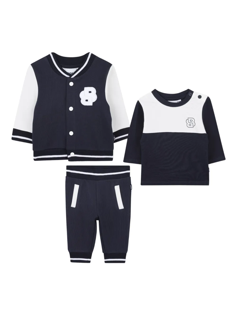 BOSS Kidswear Trainingspak met colourblocking Blauw