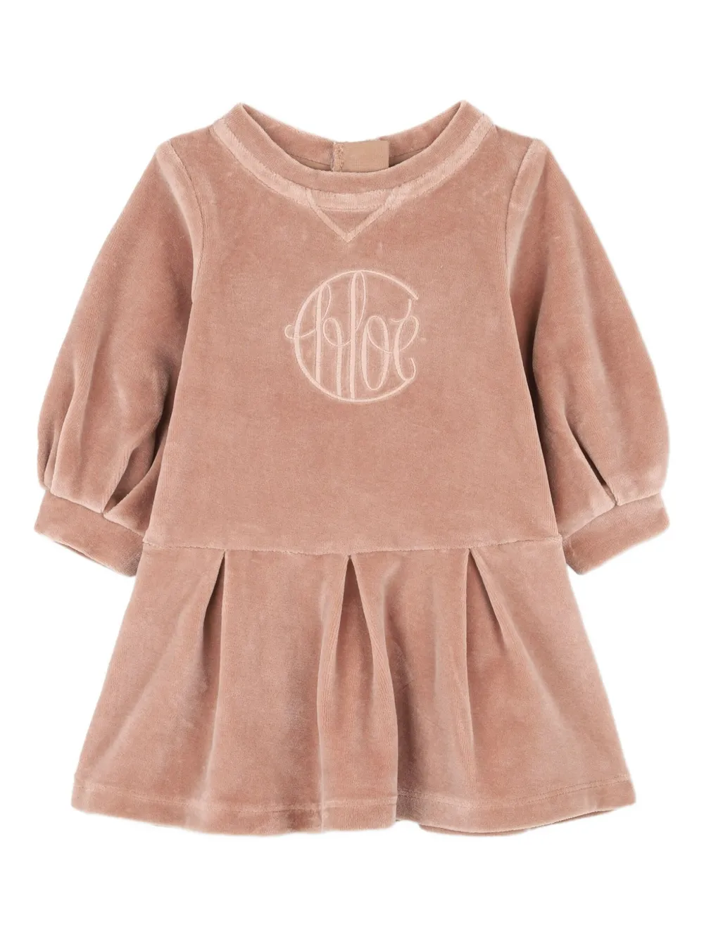 Chloé Kids Jurk met geborduurd logo Roze