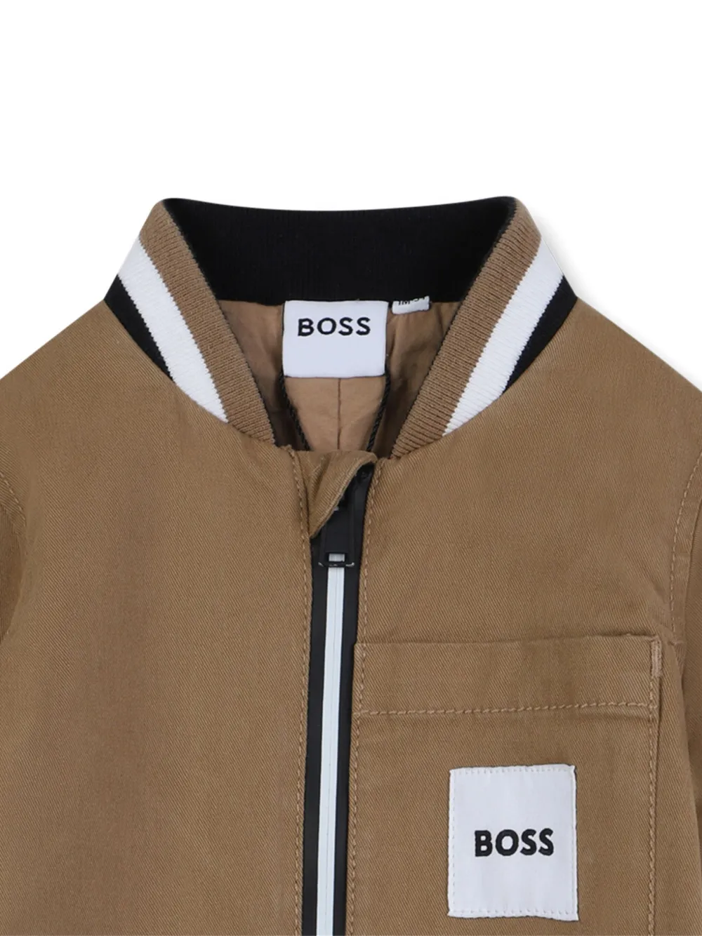 BOSS Kidswear Romper met korte mouwen en rits Bruin
