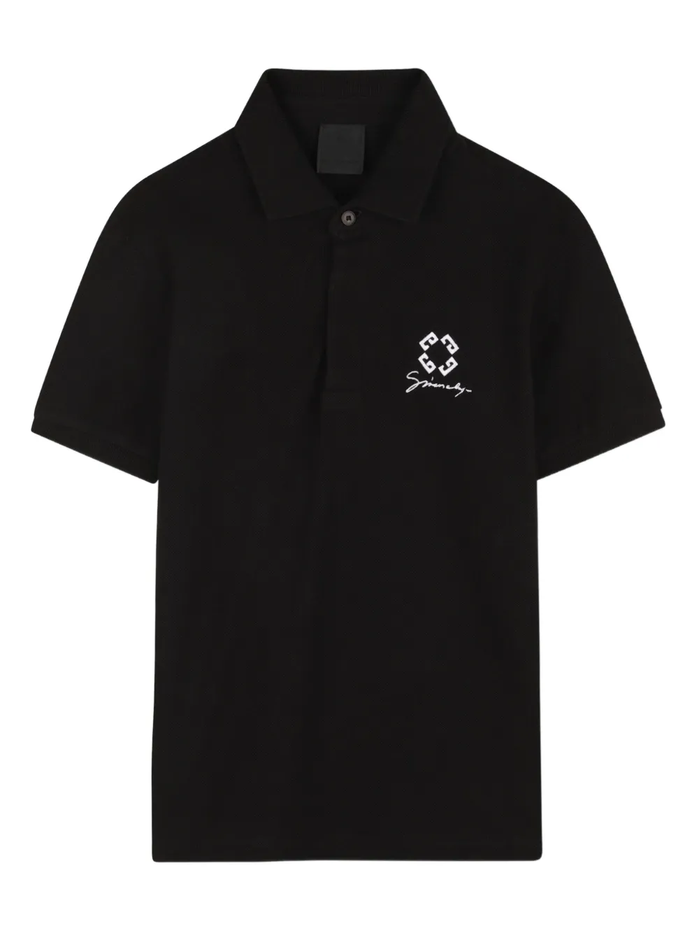 Givenchy Kids logo-embroidered short-sleeve polo shirt | Black | Image 1