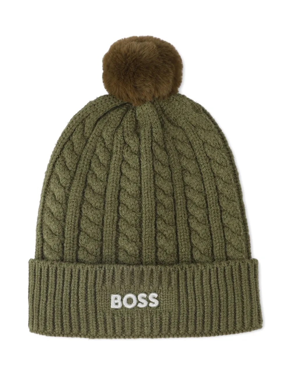 BOSS Kidswear Kabelgebreide muts Groen