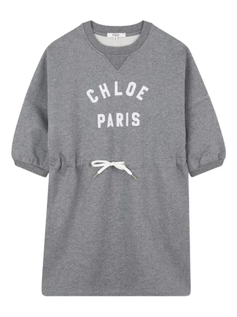Chloé Kids logo-print drawstring dress