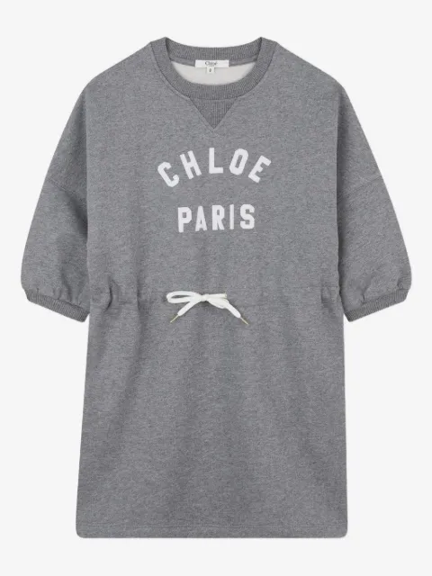 Chloé Kids logo-print drawstring dress