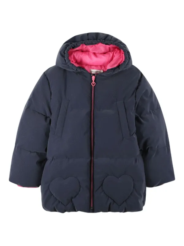 Billieblush heart-motif Padded Jacket Blue FARFETCH FI