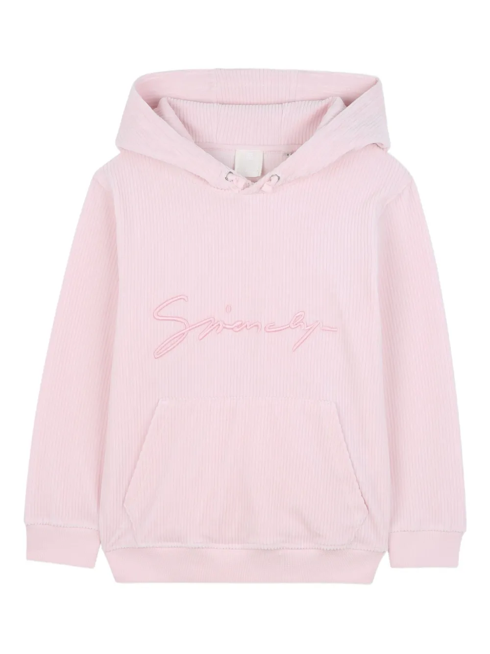 Givenchy Kids Ribfluwelen hoodie met geborduurd logo Roze